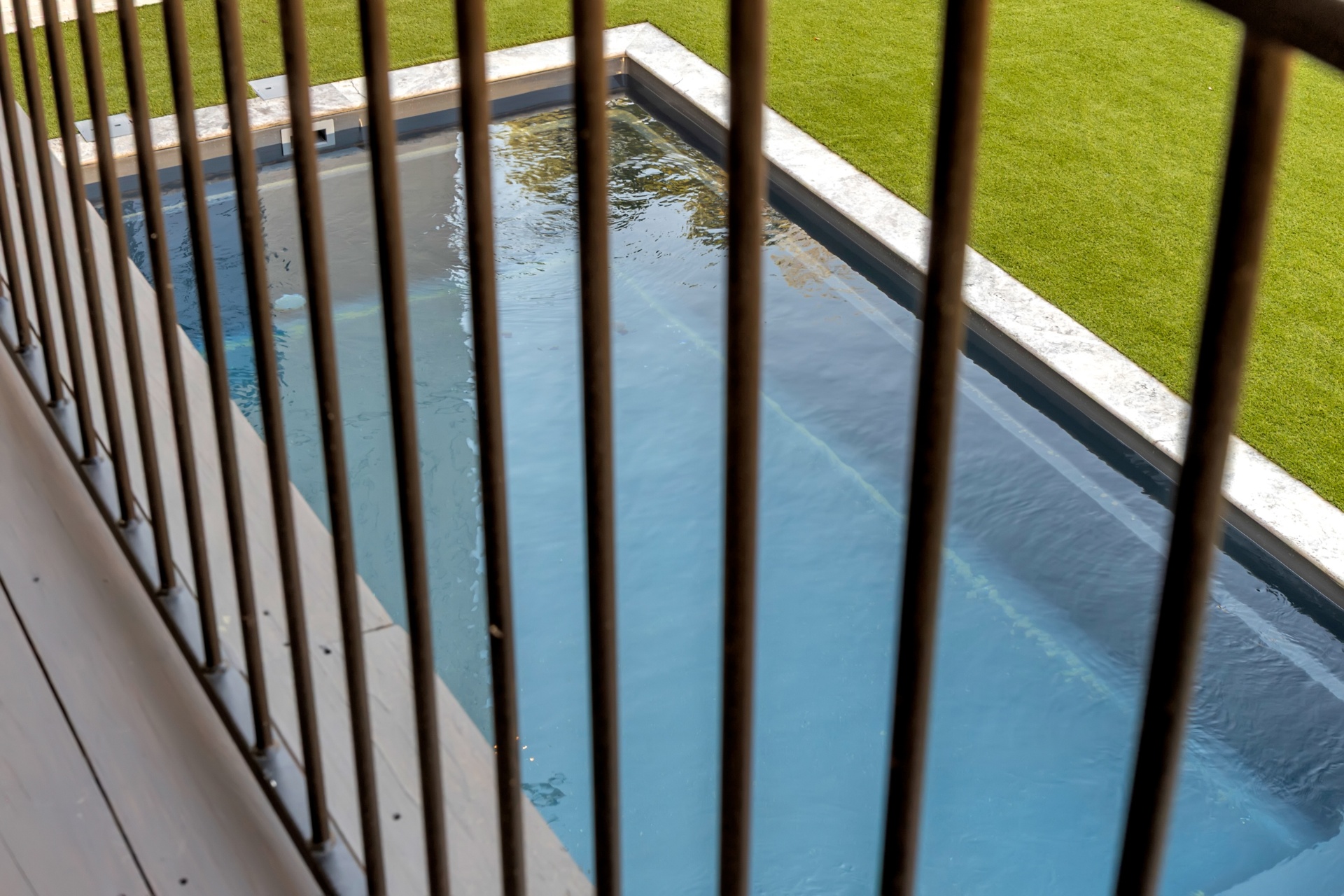 Pool rail and coping detail
